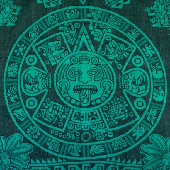 Latin American Aztec Poncho Unisex One Size Fits All Green NWOT - Picture 5 of 8